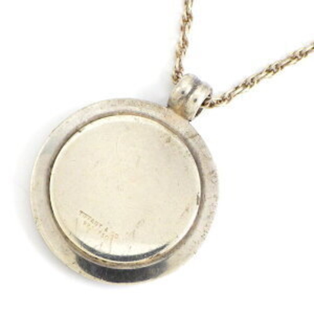 Tiffany Co St Christopher Coin Medal Necklace Round Circle Yellow Gold Sterling